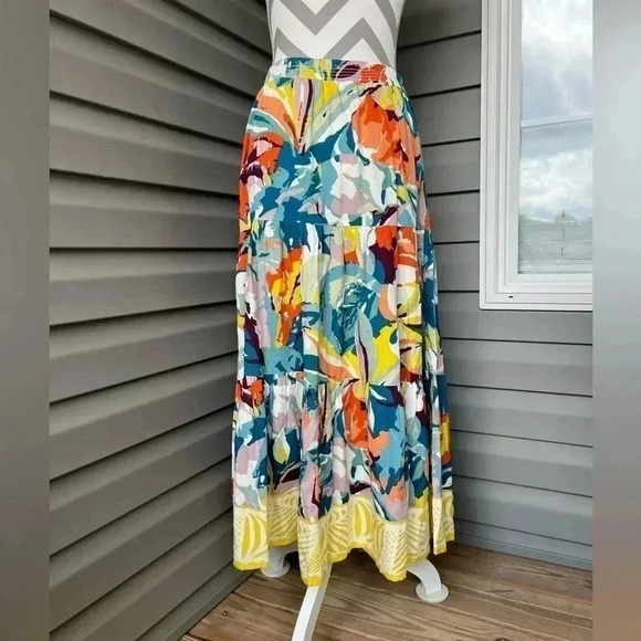 Soft Surroundings Kara Floral Maxi Skirt Sz S - Picture 2 of 10